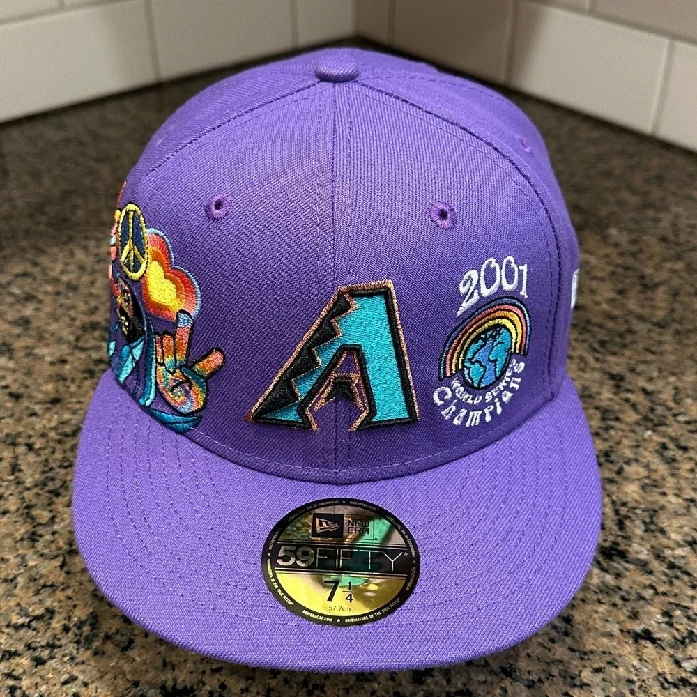 Arizona Diamondbacks New Era 59FIFTY Hat‎ 7 1/4 Purple 2001 World Series New